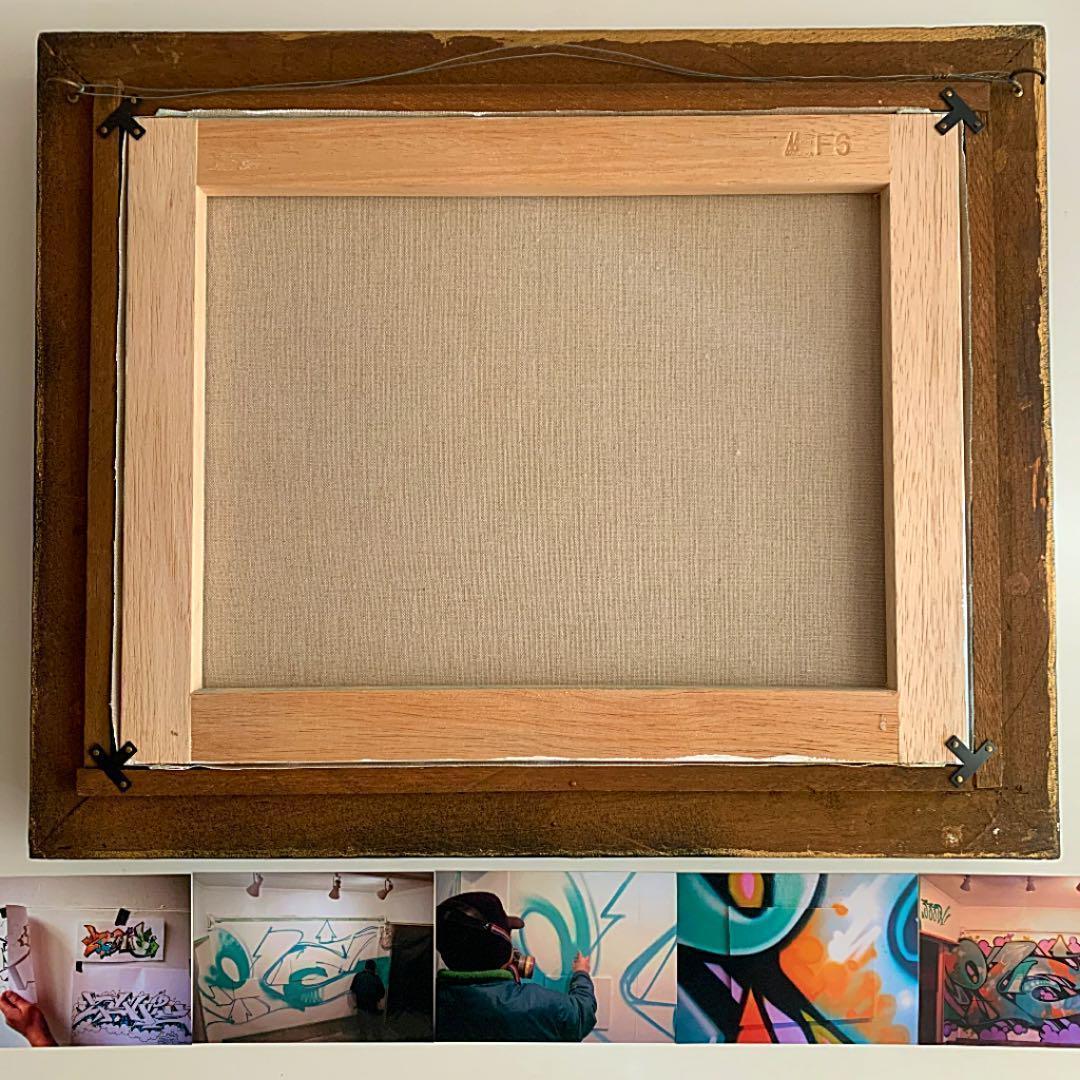 【一点物】ZENONEキャンバス 額付き 作品 匿名発送　スプレー缶