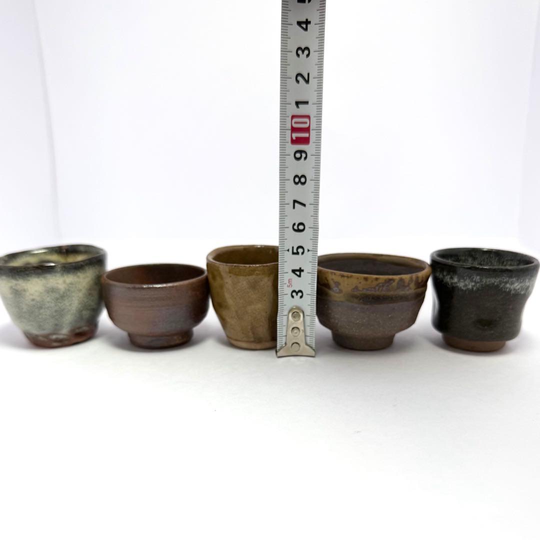 新品未使用 越前焼き お猪口 ぐい呑み 酒器 5客セット 共箱 伝統工芸 陶芸