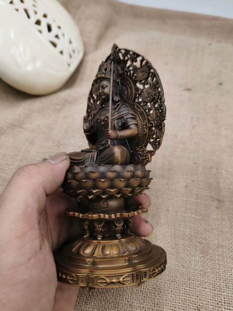 【修縁堂】真鍮仏像 虚空蔵菩薩 置物 チベット密教 魔除け