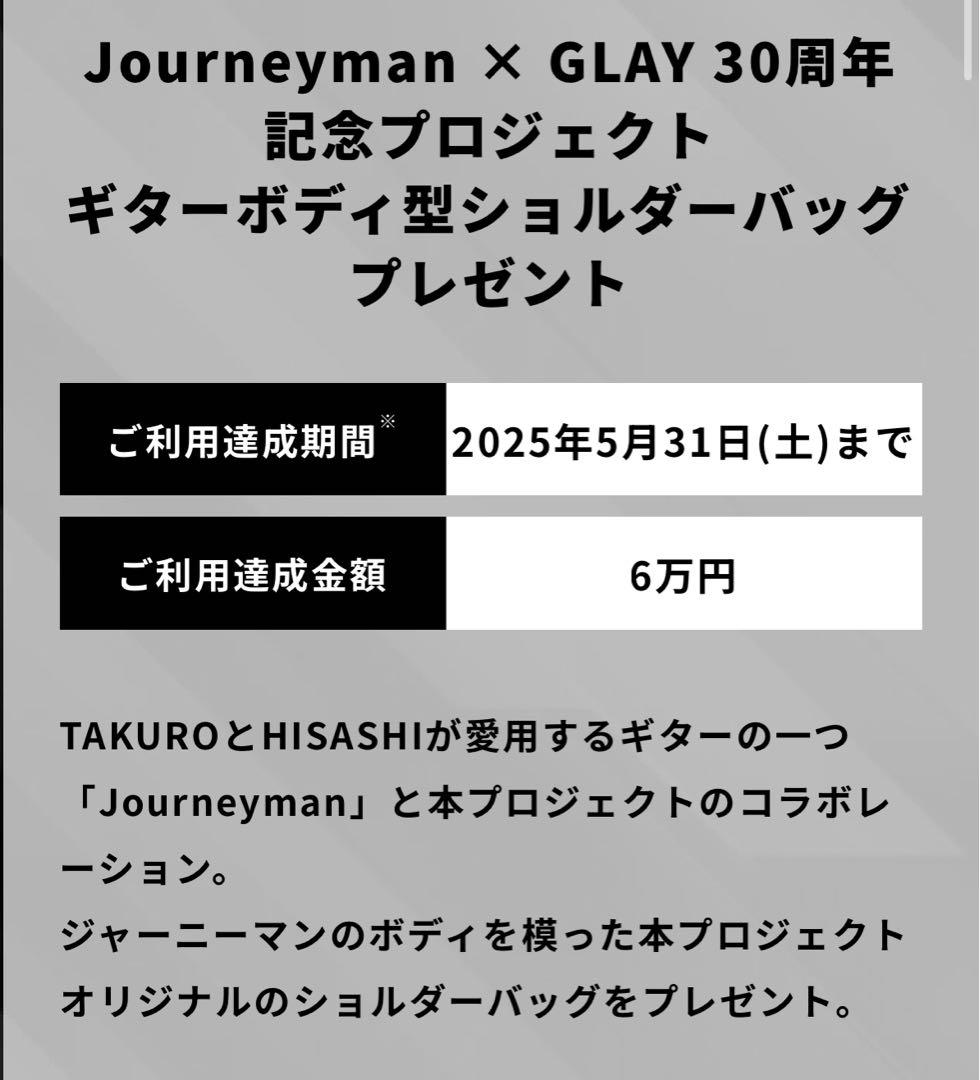 【未開封新品】 GLAY Amex 非売品 ギター型ショルダーバッグ