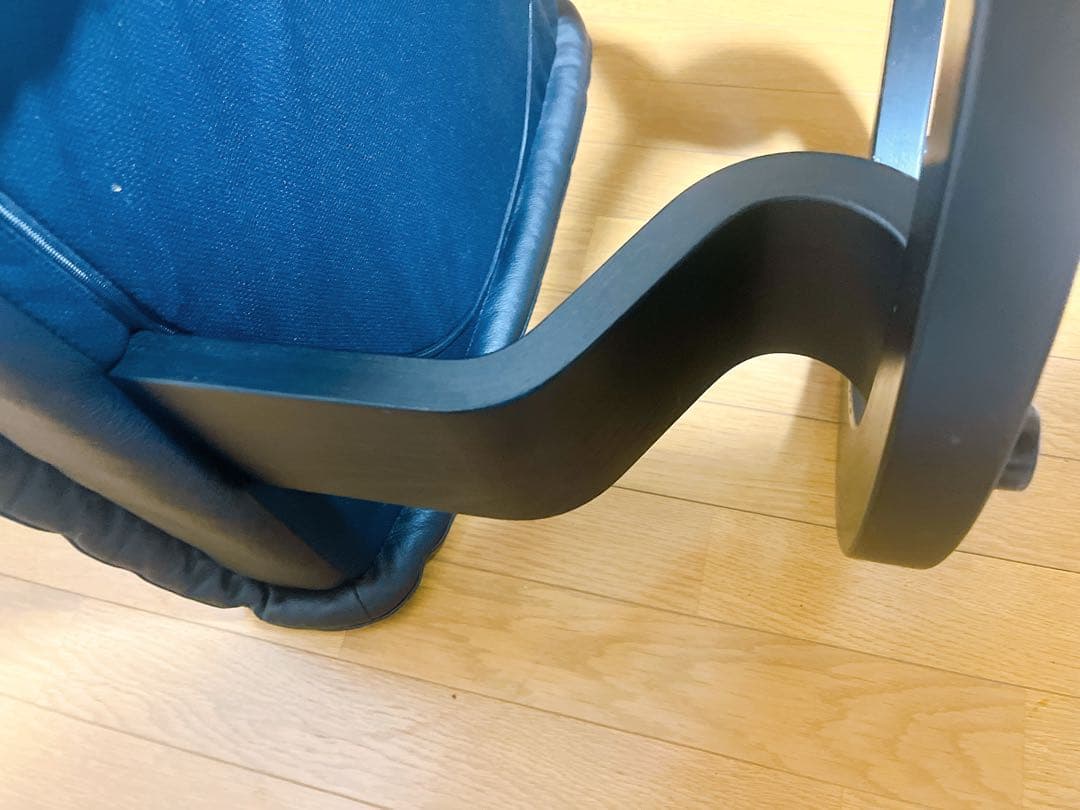 美品 EKORNES オットマン レザー スツール 黒