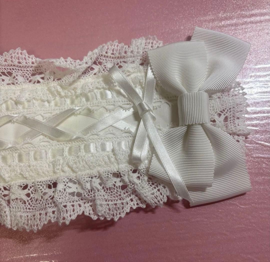 はしごレースのスピンドールヘッドドレス（バーバリー） オフ白