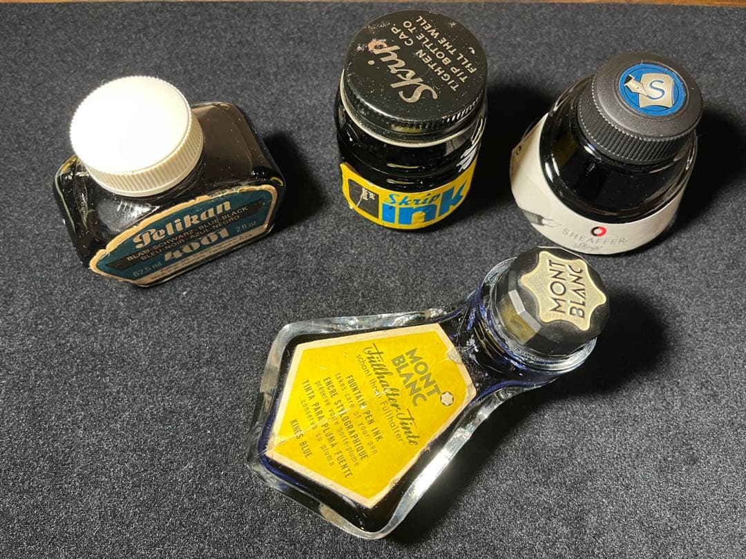 ビンテージインク4品（Pelikan, Montblanc, Sheaffer)