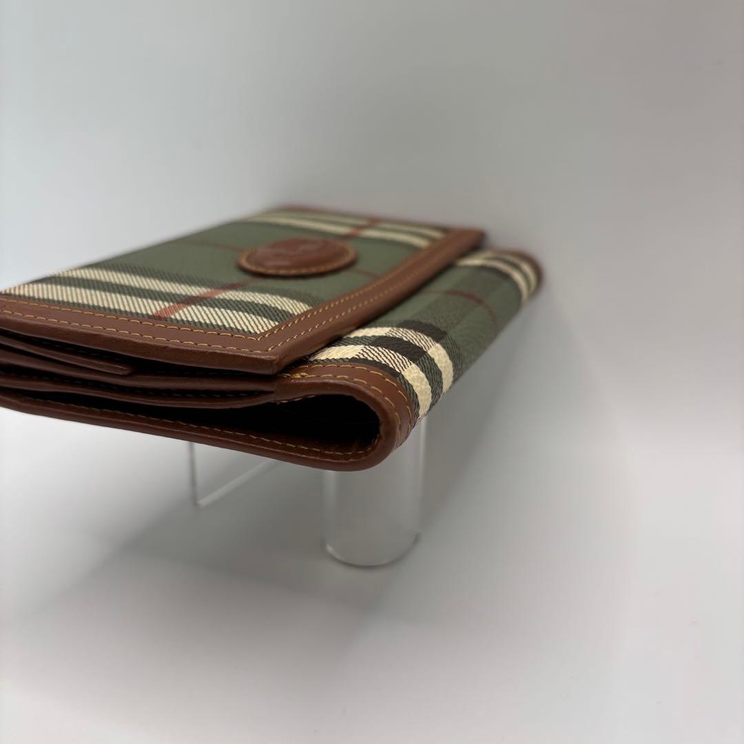 美品/希少品　BURBERRYS 二つ折り財布　チェック　グリーン　ブラウン