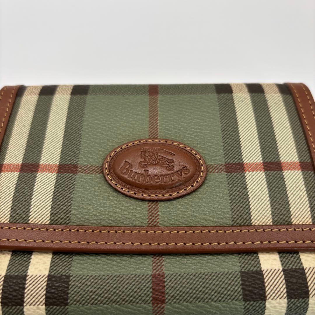 美品/希少品　BURBERRYS 二つ折り財布　チェック　グリーン　ブラウン