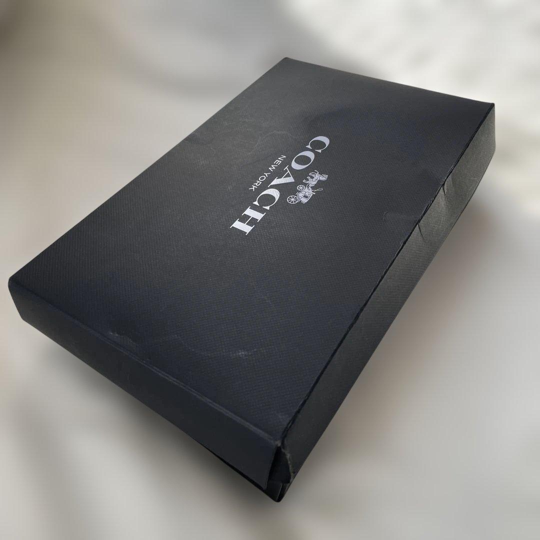 コーチ　財布　長財布　レザー　ブラック　パスケース付き