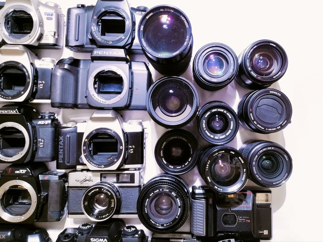 [ジャンク]フィルムカメラ、レンズ他有 まとめ売り 36個 メーカー様々
