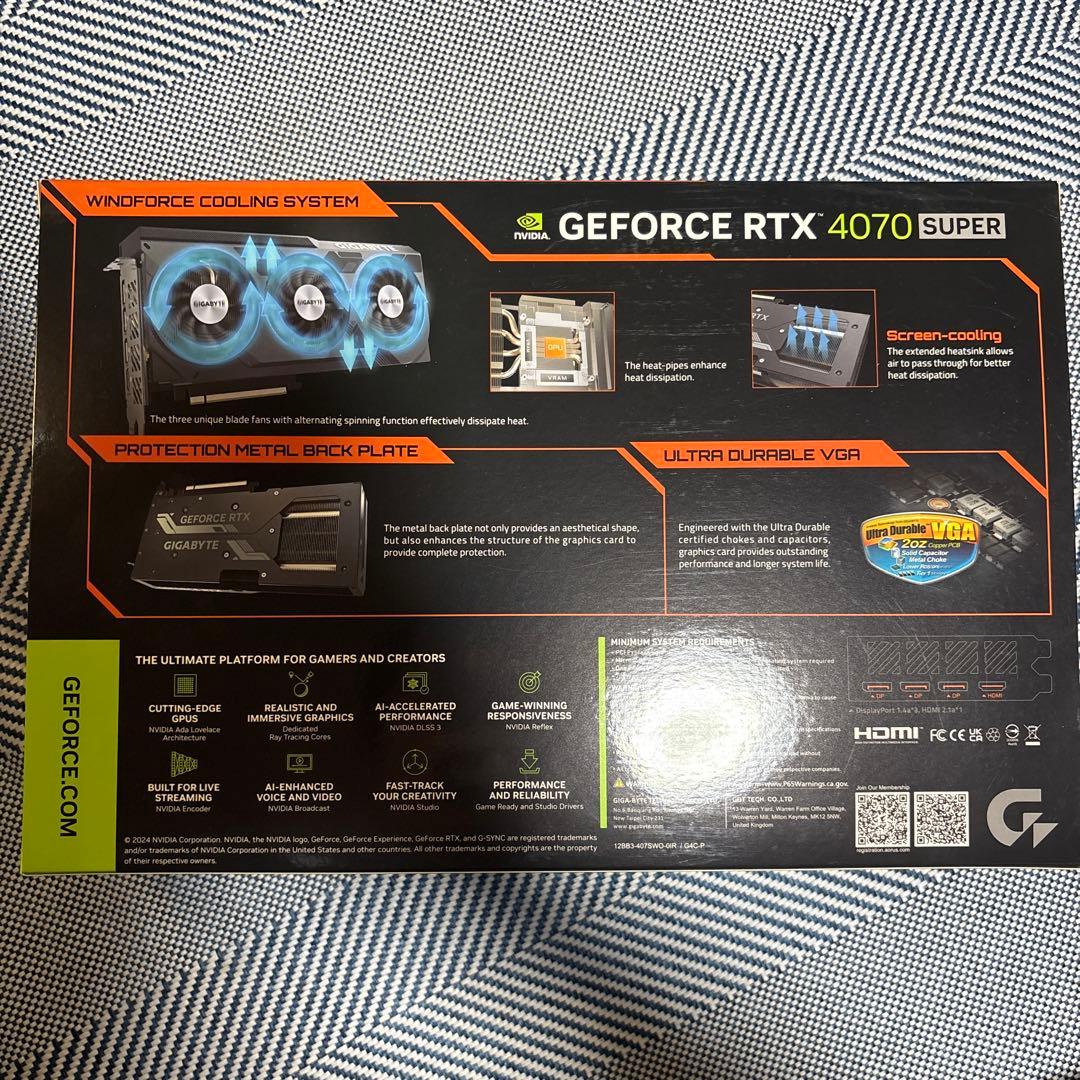 グラフィックボード・グラボ・ビデオカード GIGABYTE GeForce RTX4070 SUPER