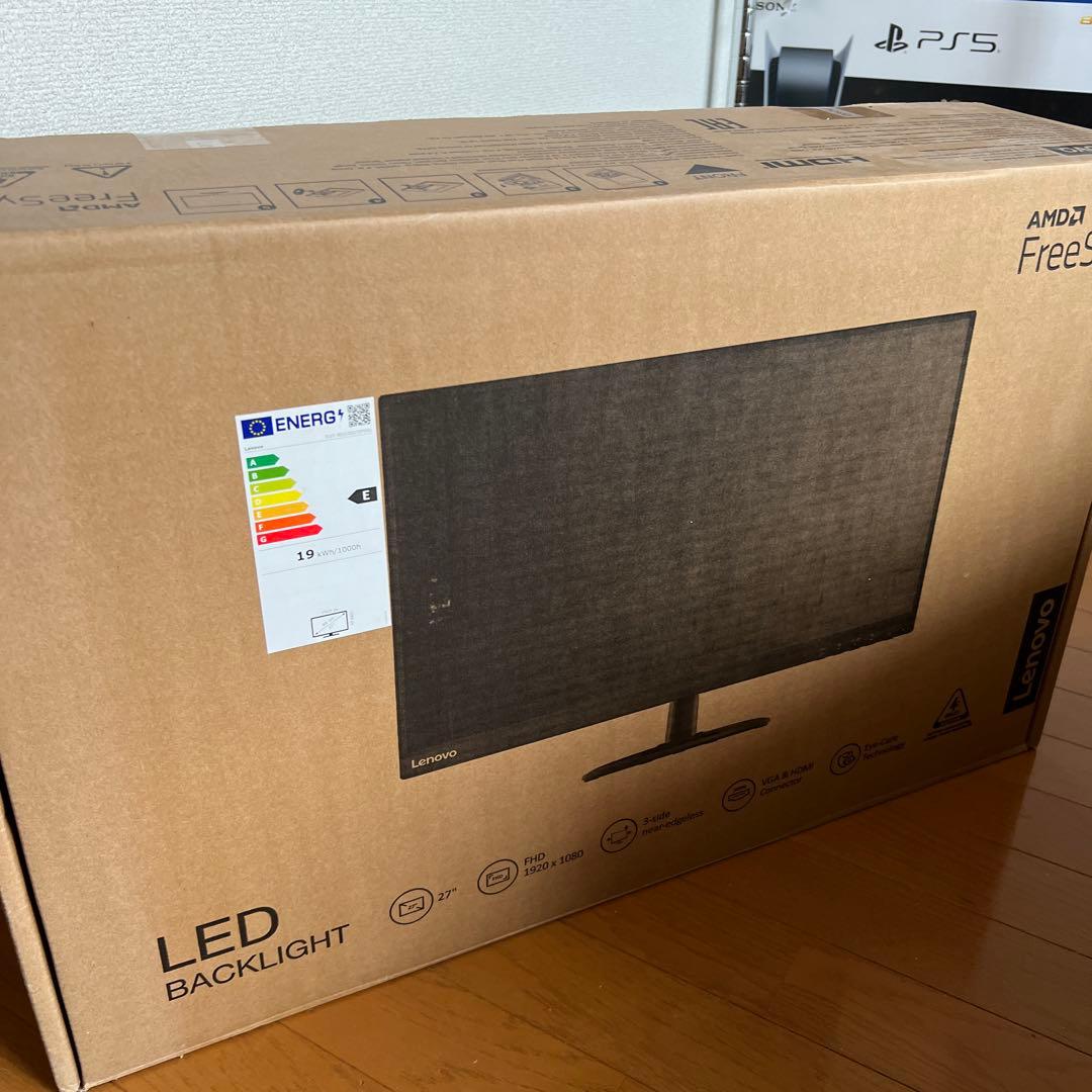 美品 Lenovo 27インチ モニター Switch2 PS5 プラグ付き