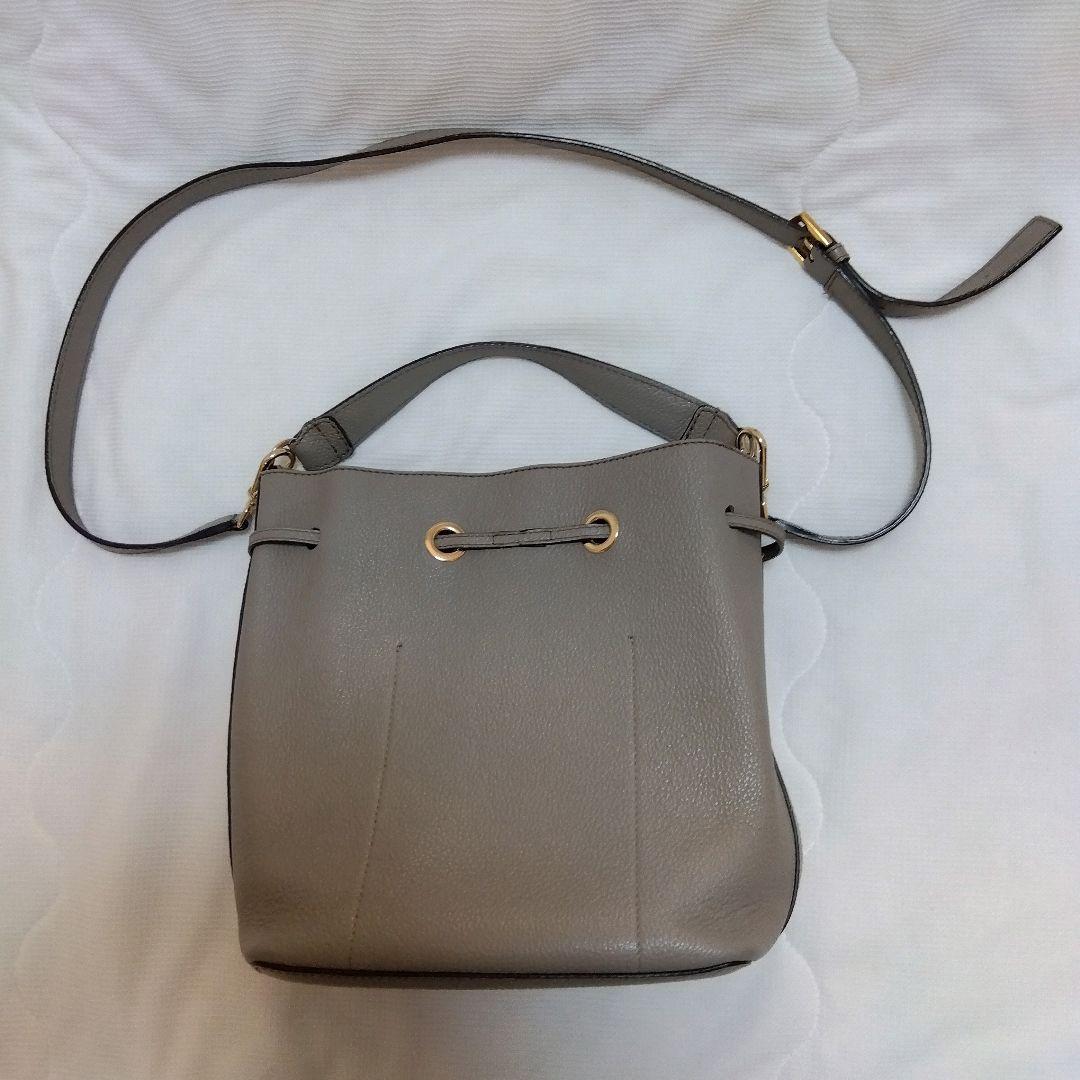 【極美品】FURLA コスタンザ 巾着 ショルダーバッグ グレージュ2WAY