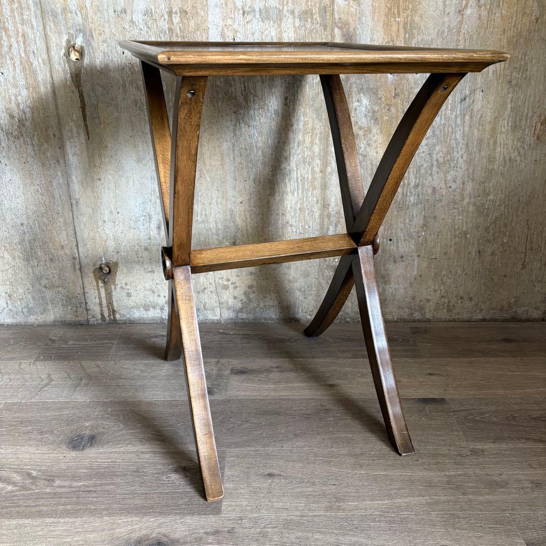 ヴィンテージ　ウッドクロスフレーム　サイドテーブル　コーヒーテーブル