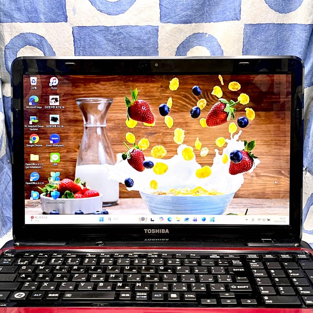 SSDでサクサク快適☆高性能i5☆大人気赤ノートパソコン♪ブルーレイ！Win11