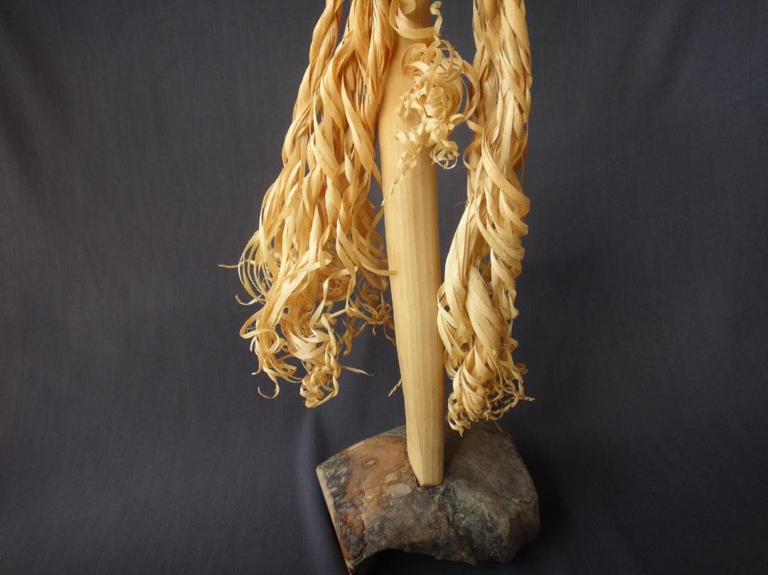 希少 アイヌ イナウ　60cm　台座付き アイヌ儀式