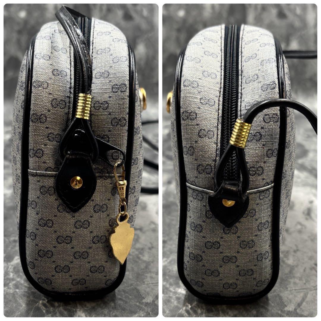 ✨美品✨GUCCI GG ショルダーバッグ ネイビー ロゴ ゴールド金具