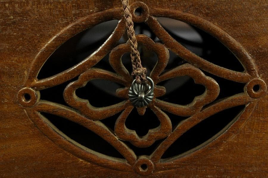 遠州流 桑 七宝透かし 黒柿 茶箱 美品 綺麗寂 時代仕服付(K-A344)