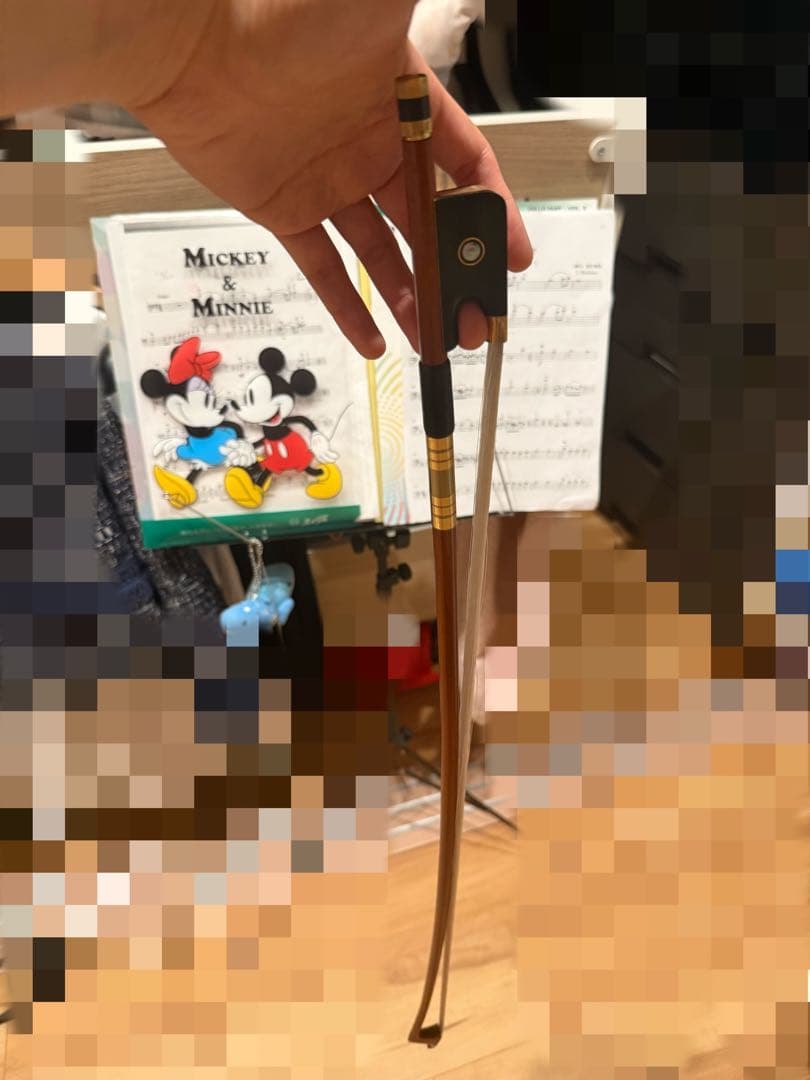 【直接引取限定】チェロ　メーカー不明　弓　ソフトケース付き　4/4