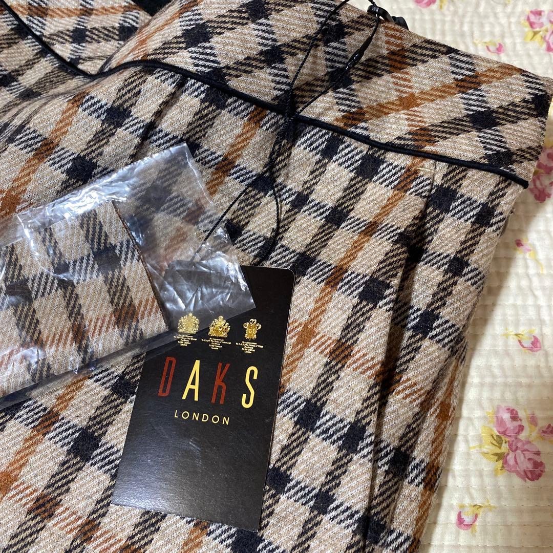 ダックス DAKS ガウチョパンツ 38 W36 チェック柄 ウール 秋冬DMW