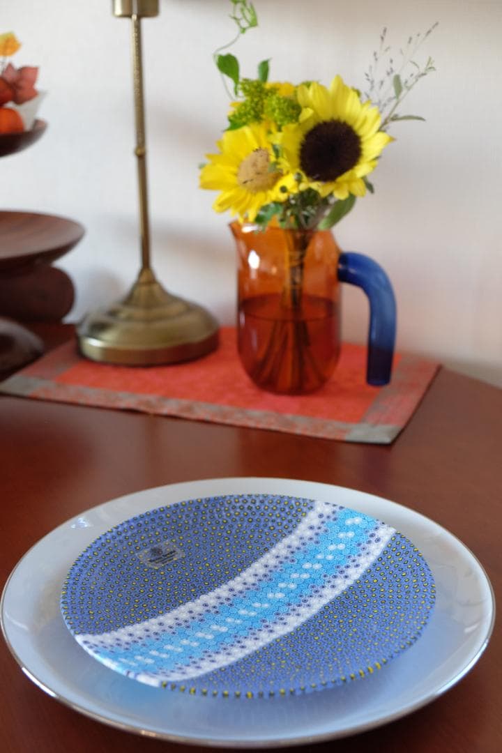 ヴェネチアングラス ミルフィオリ 皿 江波冨士子 飯塚亜裕子 松浦コータロー