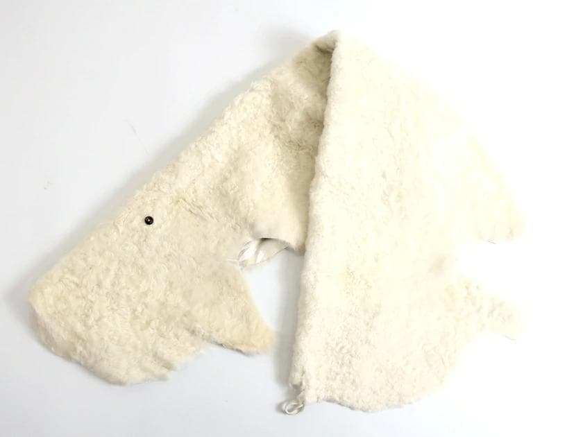 カールドノヒュー 英国製 羊革 ムートンファー マフラー シュラッグ 定7.5万