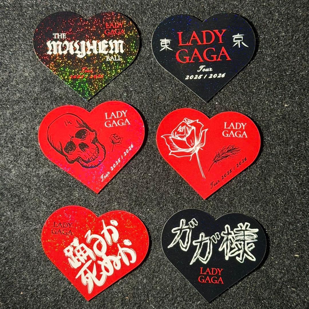 レディー ガガ メイヘム 会場 日本 限定 ハート ホログラム ステッカー 6種