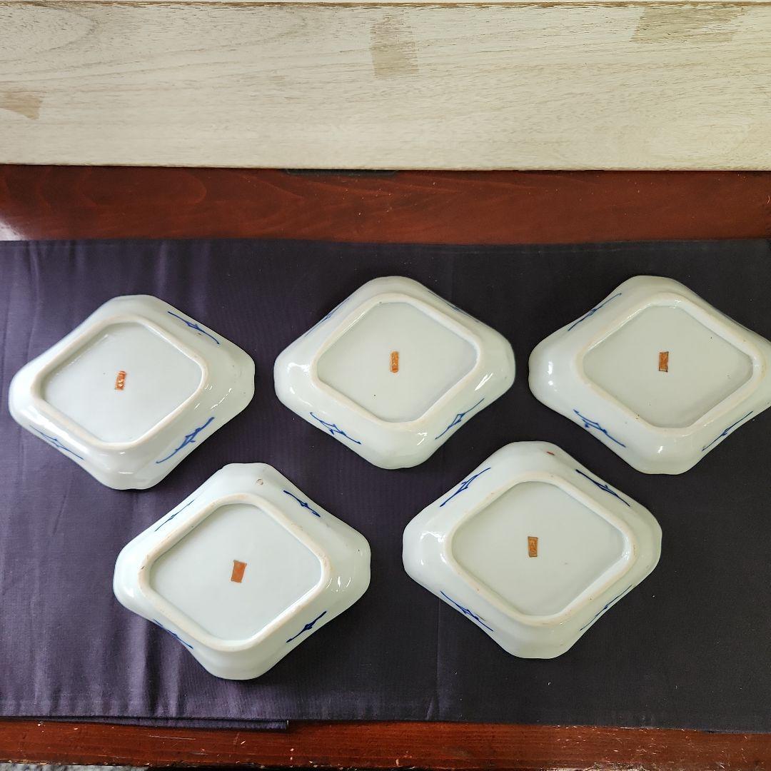 九谷焼　菱形皿　(梅)　大正時代