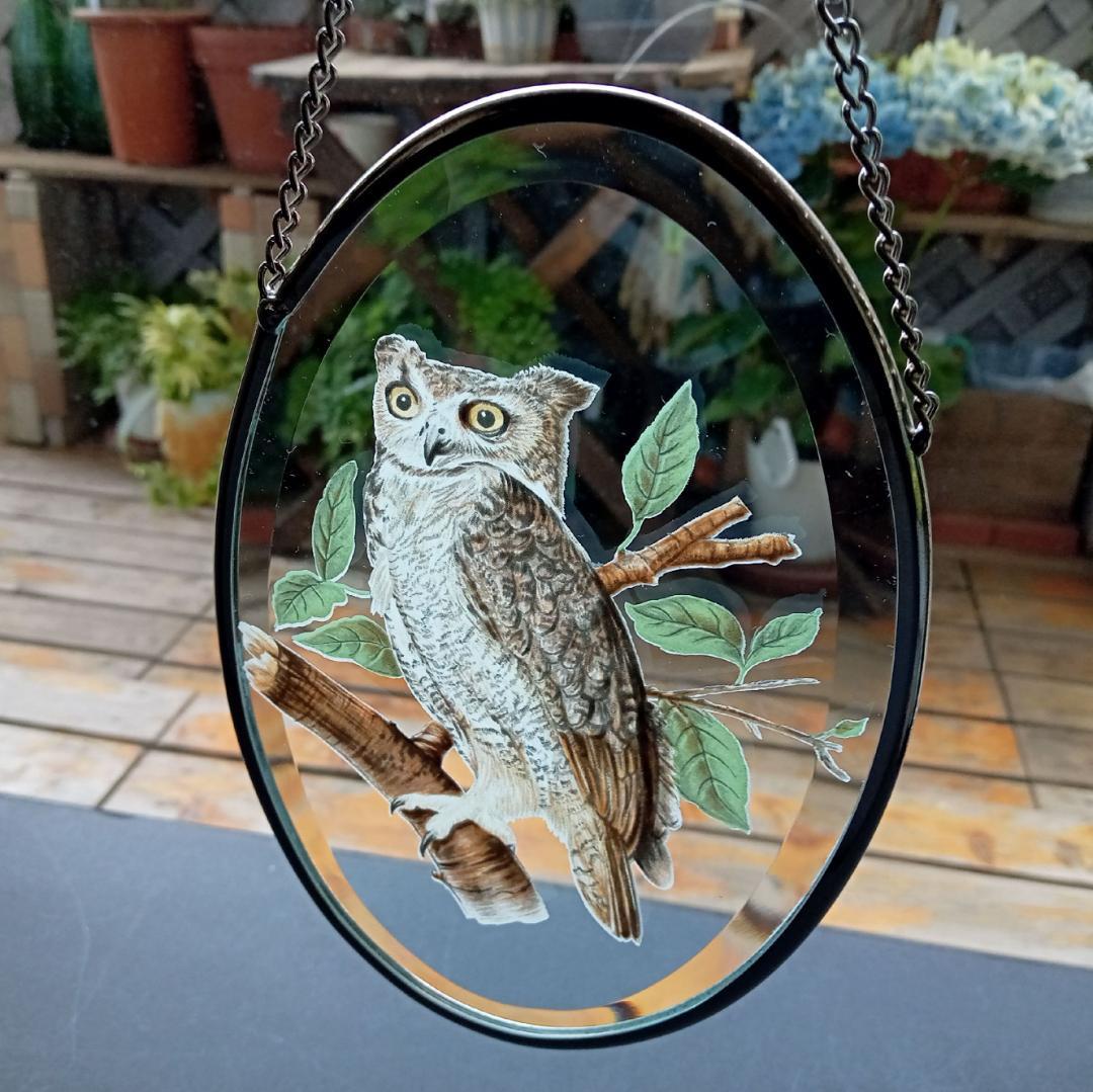 ライフォード社ステンドグラス ふくろうC梟フクロウ /グラスマスターズ トロント