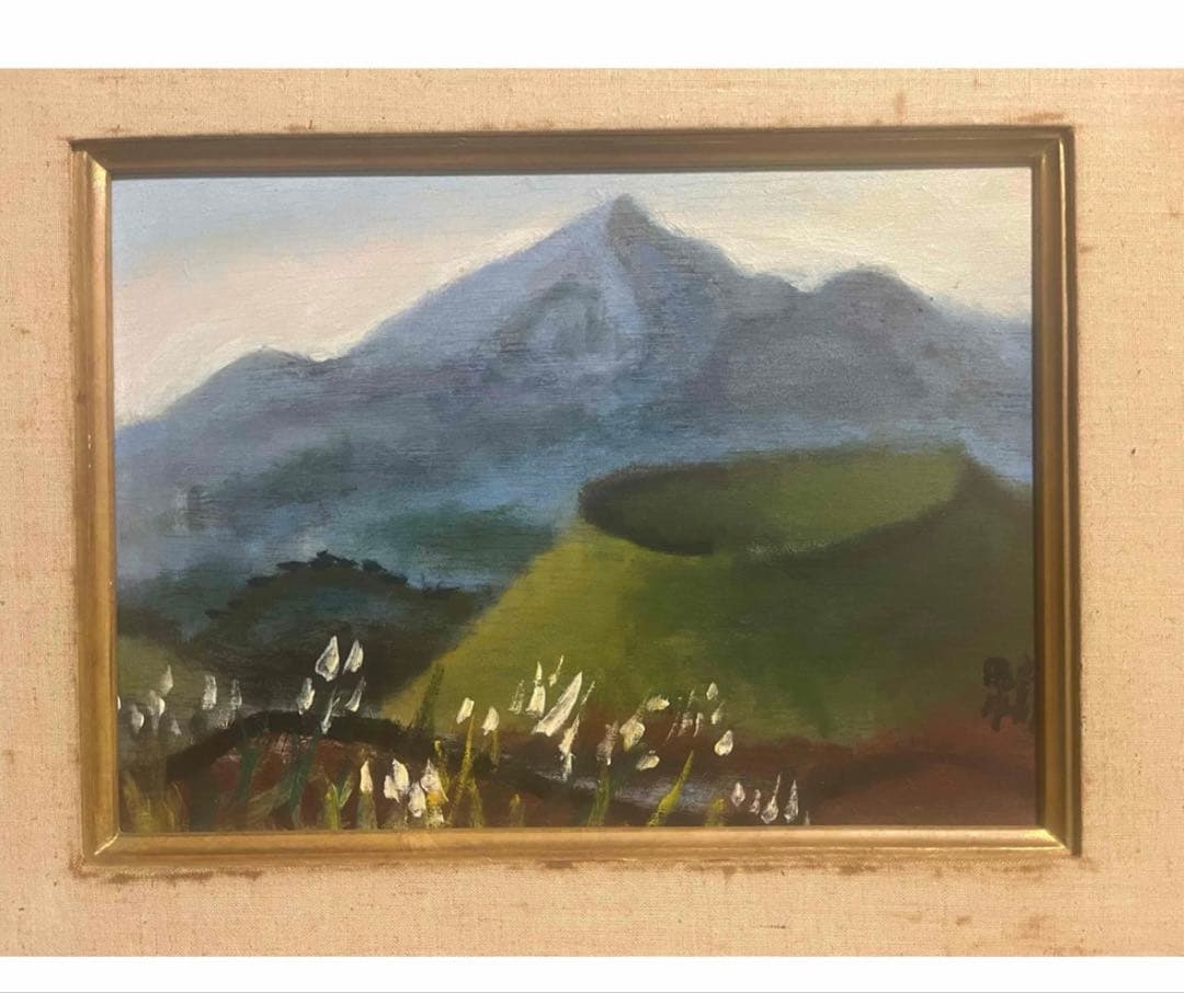 風景画 油彩画 木製フレーム