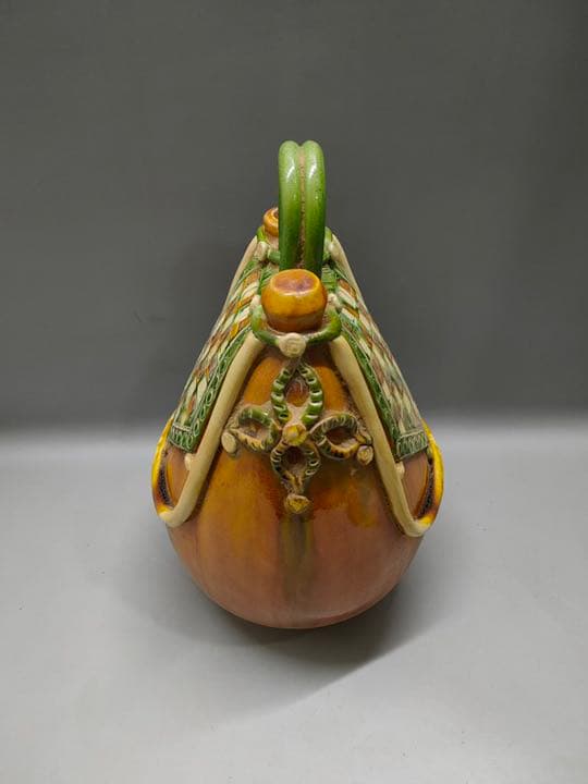 唐三彩　特大皮囊壺　　骨董品　陶芸　壺　アンティーク　陶器