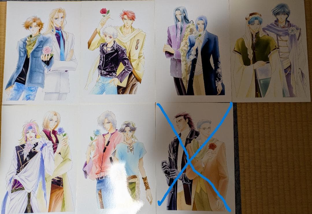 橘皆無アンジェリークイラスト直筆(PCで描かれています)7枚コピー厚紙用紙7枚