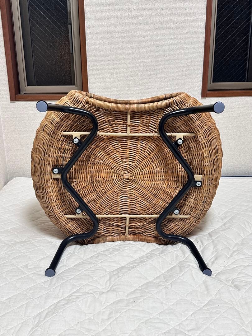 IKEA ガムレフルト ラタン製収納付きスツール