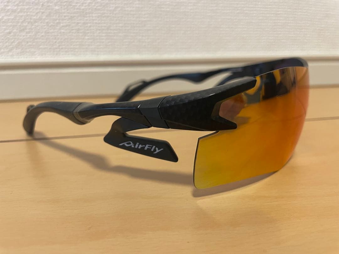 AirFly エアフライ サングラス ゴルフ・野球用 交換レンズ付属 ケース付き