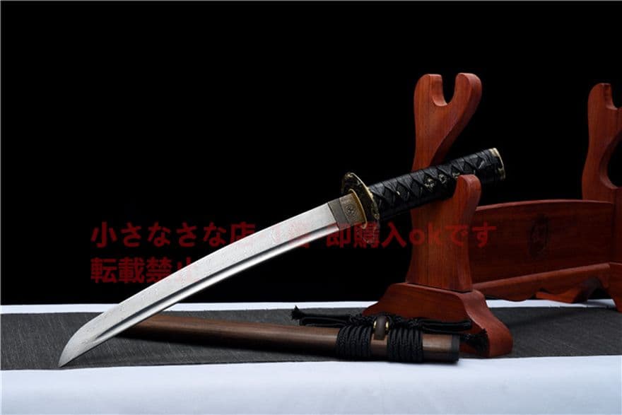 武具　刀装具　日本刀　模造刀　 肋差   短刀 【御魂】 文様鋼ねじれ紋様侍刀