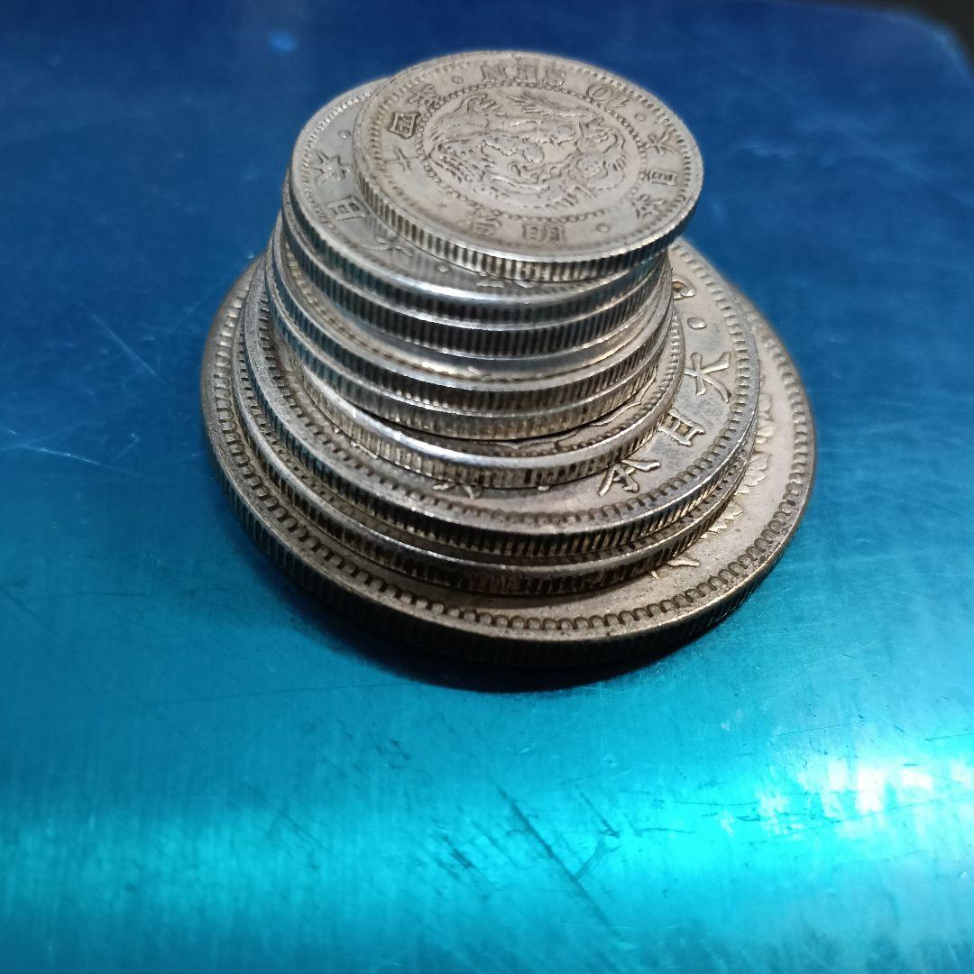 日本 古銭 10枚セット 一圓 五十銭 二十銭 十銭 五銭 硬貨 （6-90）