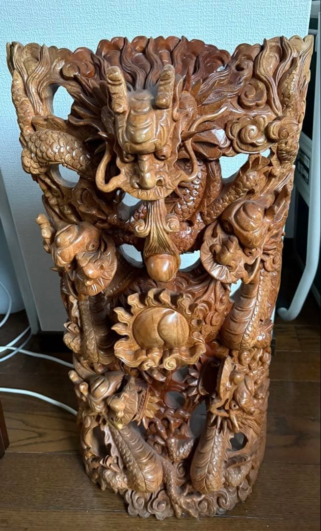 木彫り龍 開運の龍神（双龍）