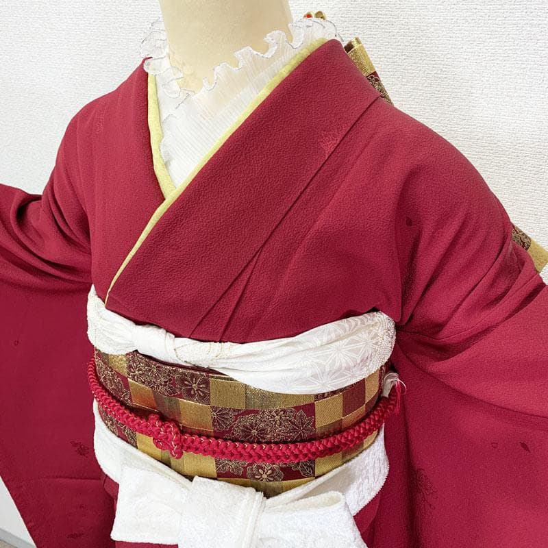 507z38☆山本寛斎 色無地振袖 比翼 嘘つき袖 重ね衿☆美品