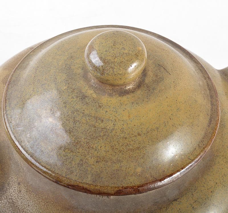 中国　 茶葉末釉　急須　茶壷　 金継ぎ直し　M　R4778