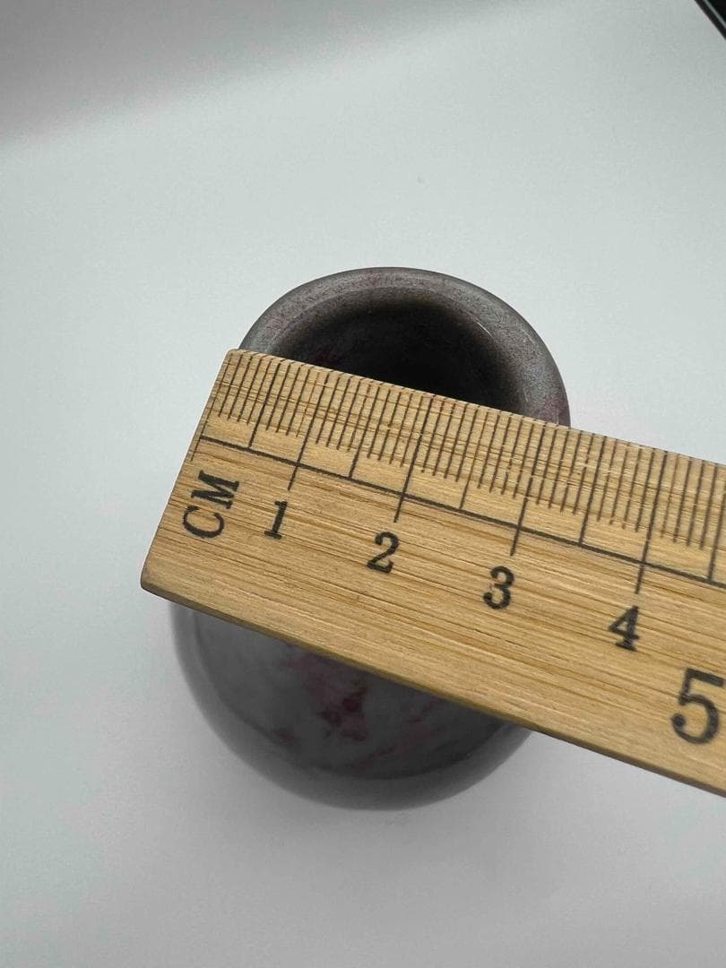 明時代 鈞窯紫紅斑文橄欖瓶 紅釉瓶　辰砂　郎窯紅釉 花瓶 景徳鎮(B-34)