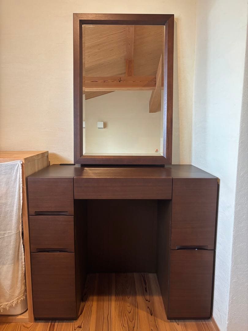 木製ドレッサー・鏡台 ウォールナット　府中家具