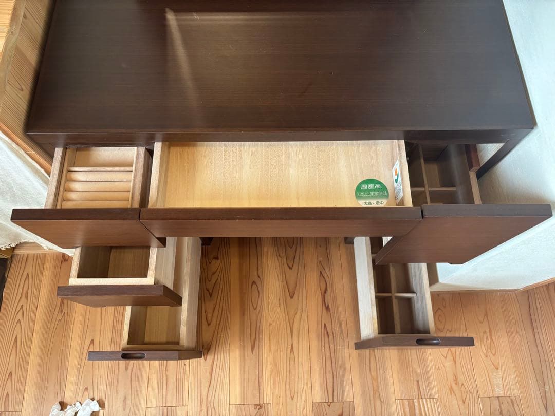 木製ドレッサー・鏡台 ウォールナット　府中家具