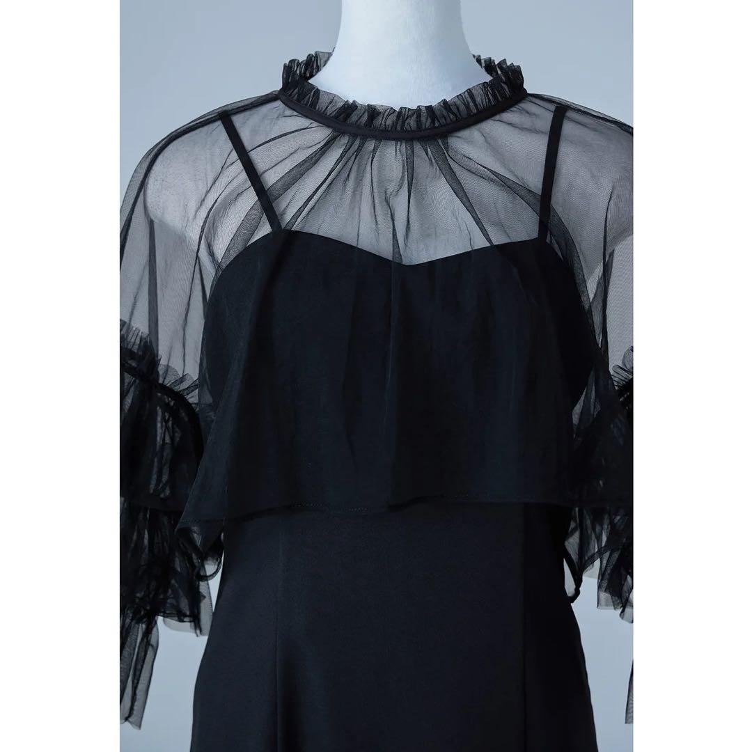 niana リボンチュールボレロセットドレス S 低身長 結婚式