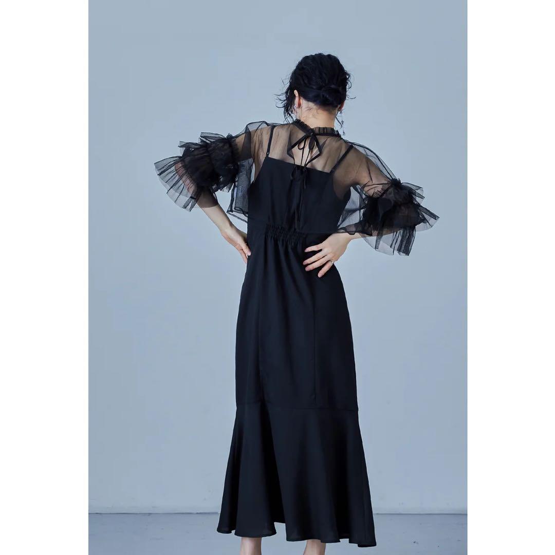 niana リボンチュールボレロセットドレス S 低身長 結婚式