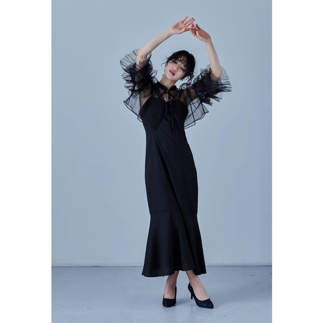 niana リボンチュールボレロセットドレス S 低身長 結婚式