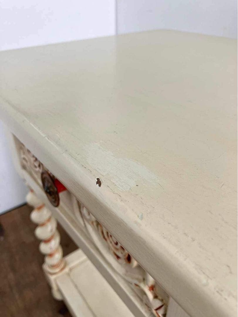 アンテーク サイドテーブル ツイスト脚 シャビーシック