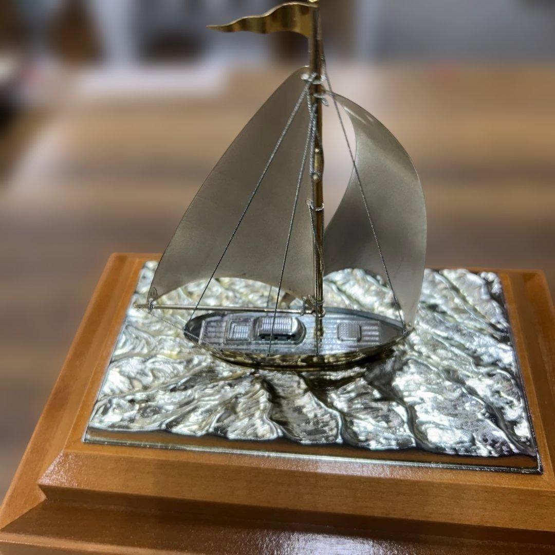 ヨット 置物 刻印 銀製 シルバー モンティホールカップ ヨット模型