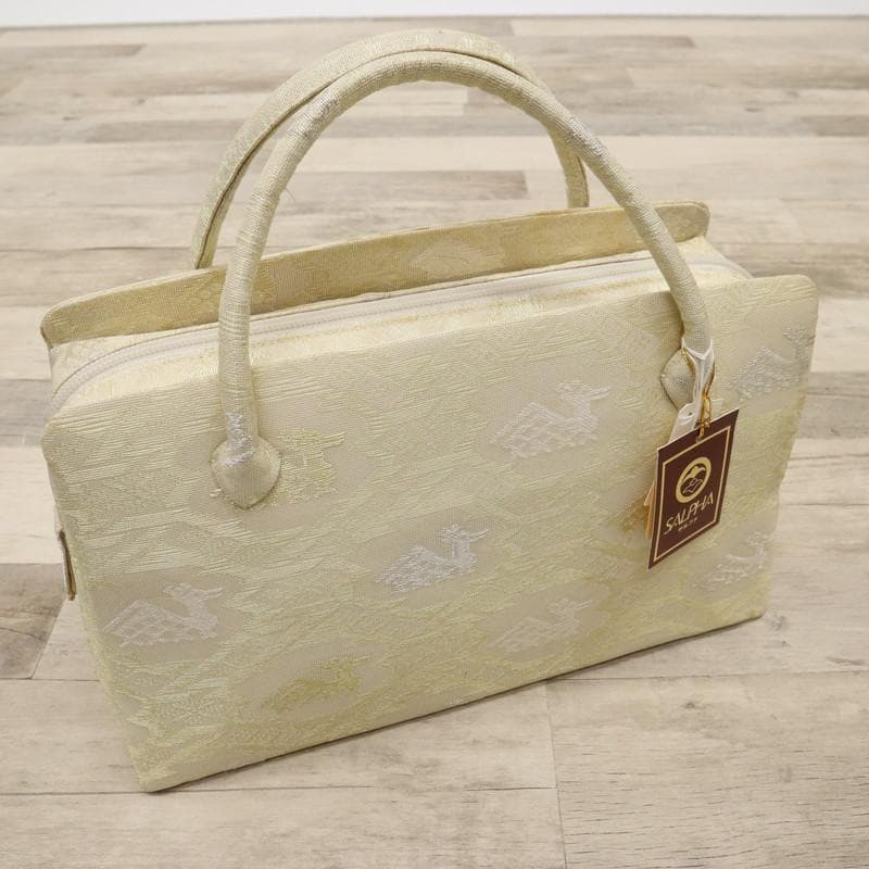 《和装バッグ◆利休バッグ□名物裂■有栖川文様＊ゴールド　紗♪Z7-18》