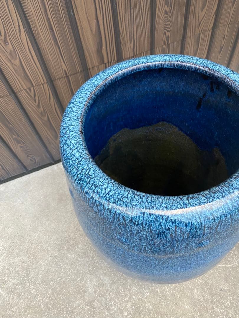 特大　火鉢　壺　海鼠釉薬　植木鉢　傘立て　花瓶