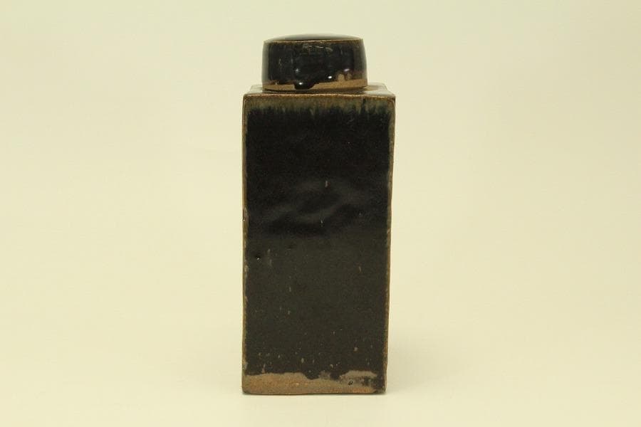 中国美術 鉄釉 四方 茶壷 煎茶(LC978)