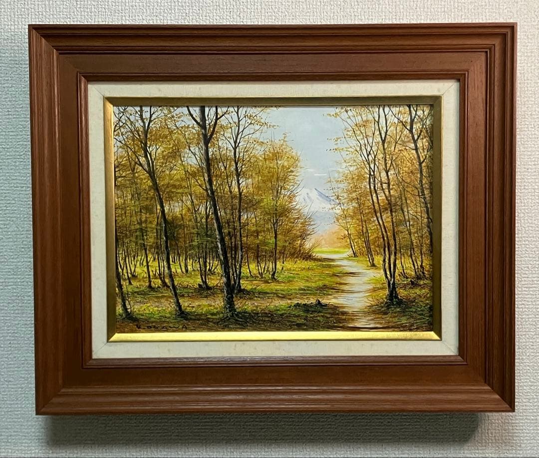 小川馨生「富士望遠」 4号 油彩 油絵 絵画 風景画 富士山 木製額縁