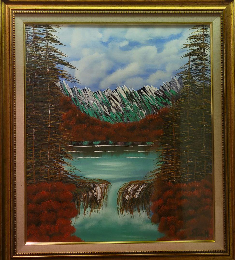 絵画 Mountain Waterfall