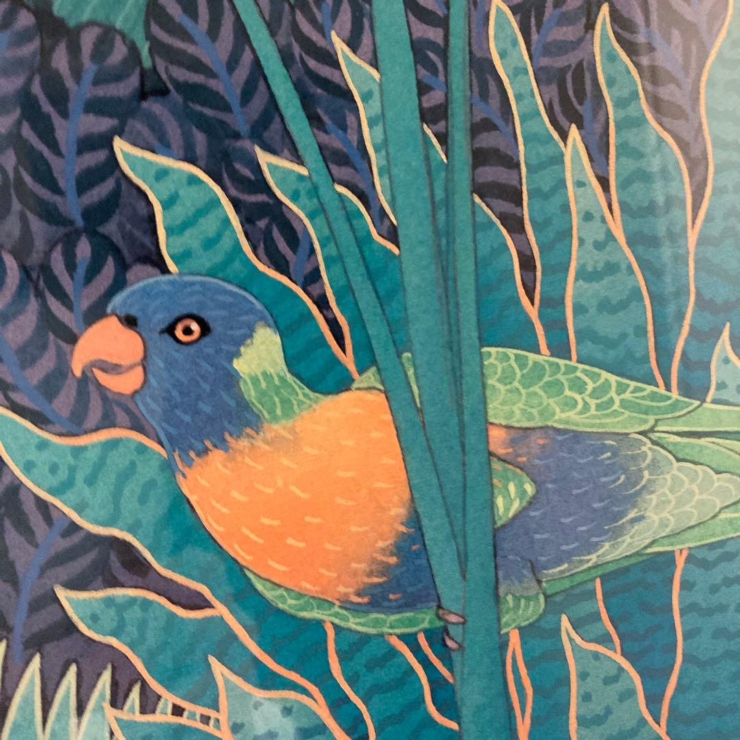 ジョアンフックJ. Allen Hood 鳥と植物の【額込】